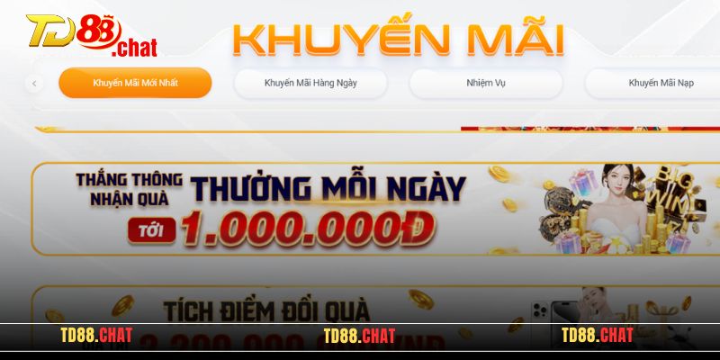 Nhiều hoạt động khuyến mãi hot tại TD88